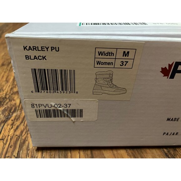 Pajar Boots Black Waterproof  Insulated Karley Women Snow 37 EUR New In Box - Picture 8 of 13